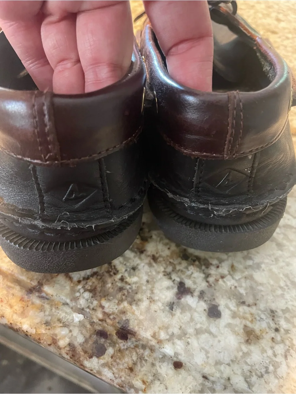 Sperry Men's Two-Tone Leather Boat Shoes in Dark Brown and Black